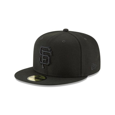 San Francisco Giants Gorra | New Era MLB Blackout Basic 59fifty Fitted Cap Mexico - Negros